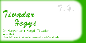 tivadar hegyi business card